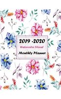 2019 - 2020 Watercolor Floral Monthly Planner