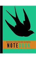 Rockabilly Swallow Bird Silhouette Notebook: Wide Ruled Perfect Bound Composition Book 8 1/2"x11" for Notes(3 Vintage)