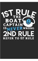 1st Rule Boat Captain Is Never Wrong 2nd Rule Refer to the 1st Rule: 120 Pages Journal