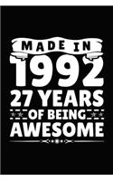 Made in 1992 27 Years of Being Awesome