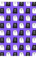 Bullet Journal Notebook for Cat Lovers Black and White Cats in a Row 8: 112 Page Numbered Graph Style Grid Bullet Journal with Index Pages and Key Pages in Portable 6 X 9 Size.