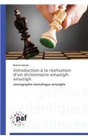 Introduction À La Réalisation D Un Dictionnaire Amazigh-Amazigh