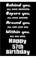 Behind You All Your Memories Before You All Your Dreams Around You All Who Love You Happy 57th Birthday