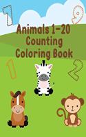Animals 1-20 Counting Coloring Book