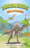 Dinosaurios libro de colorear para Niños de 4 a 8 Años: El gran libro de colorear de dinosaurios para niños y niñas