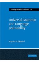 Universal Grammar and Language Learnability