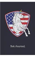 Dot Journal: Unicorn Freedom Blank Writing Journal Patriotic Stars & Stripes Red White & Blue Cover Daily Diaries for Journalists & Writers Note Taking Write abo