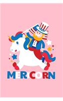 Mericorn: Lined Journal - Mericorn American Unicorn Funny 4th Of July Gift - Pink Ruled Diary, Prayer, Gratitude, Writing, Travel, Notebook For Men Women - 6x