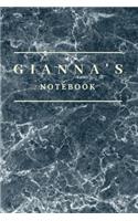 Gianna's Notebook: Personalised Custom notebook for Gianna: Beautiful marble effect notebook notepad jotter - makes a special personal gift and present for Gianna