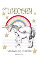 Cute Unicorn Handwriting Practice