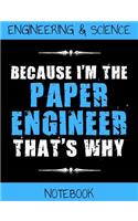 Engineering & Science Notebook: Composition Book for Paper Engineers or Engineering Students (100 Pages Half Squared 4x4 Graph Paper Half Wide Ruled Lined Paper)