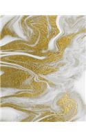 Liquid Gold Marble Composition Notebook - Large Ruled Notebook - 8x10 Lined Notebook (Softcover Journal / Notebook / Diary)