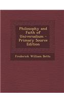 Philosophy and Faith of Universalism