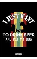 I Just Want To Drink Beer And Pet My Dog Notebook: Beer Daily Food Journal I Food Diary I Daily Food Tracker I Food Log Book I Track meals for weight loss and diet I Active Healthy Healthful Food Log