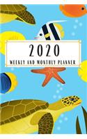 2020 Weekly And Monthly Planner: Under Sea Turtle Planner Lesson Student Study Teacher Plan book Peace Happy Productivity Stress Management Time Agenda Diary Journal Homeschool Mind