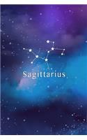 Sagittarius: Journal, Zodiac Astrology Constellation Notebook, 6"x9" Wide Lined Personalized Composition, Cool Birthday Gift for Kids Men Women