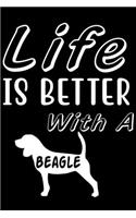 Life is Better with a Beagle: Cute Beagle Lined journal Notebook, Great Accessories & Gift Idea for Beagle Owner & Lover. Lined journal Notebook With An Inspirational Quote.