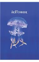 Sketchbook: Simple Minimalists Blank Paged Sketch Book - For Creative Artists Practicing Sketching Doodling Drawing Skills - Ocean Jellyfish - Sealife Series