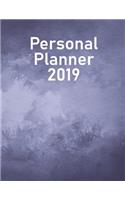 Personal Planner 2019: Organize, Plan, and Document Everything Easily - All Year Long With This Full Size (8.5 x 11 Inches) 2019 Notebook - Purple Pattern