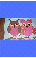 Composition Notebook: 5.5x8.5 inch 150 Page College ruled Journal with glossy Owl design. Perfect for Back to School.