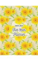2019-2023 Five Year Planner: Monthly Schedule Agenda & Organizer for 5 Years or 60 Months - Sunflowers(15 Beautiful Flower Planner Books with Mini Calendars)