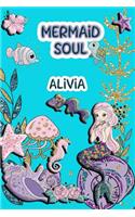 Mermaid Soul Alivia: Wide Ruled Composition Book Diary Lined Journal