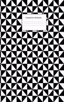 Composition Notebook: Black and White Geometric: Wide Ruled: 100 Pages: 8.5 X 11