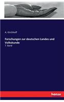 Forschungen zur deutschen Landes und Volkskunde