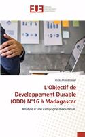 L'Objectif de Développement Durable (ODD) N°16 à Madagascar