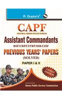 CAPF Assistant Commandants: Previous Years' Papers (Solved) (Paper-I & II)