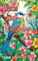 Birds and Butterflies Coloring Book for Adults and Teens