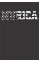 Patriodic 4th Of July Notebook: Murica America American US USA Flag 4th Of July Gift Vintage 6x9 Dot Grid 120 Pages Notebook Sketchbook Journal