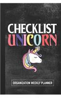 Checklist Unicorn: Organization Weekly Planner