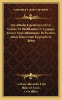 Attische Eigentumsstreit Im System Der Diadikasien; De Apagoges Actione Apud Athenienses; De Decretis Atticis Quaestiones Epigraphicae (1886)