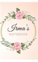 IRMA'S Customized Floral Notebook / Journal 6x9 Ruled Lined 120 Pages School Degree Student Graduation university