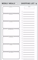 Weekly Meals Shopping List