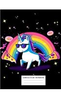 Composition Notebook: Unicorn Soft Glossy Cover College Ruled Lined Pages Book 7.44 x 9.69 Inches 110 Pages