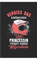 Vergiss das Krönchen diese prinzessin trägt einen motorradhelm: Notizbuch/Tagebuch/Aufgabenheft/120 Seiten/Karierte Seiten,6x9 Zoll