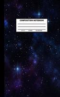 Composition Notebook: Galaxy Cover Design College Ruled 120 Blank Lined Pages 8.5 X 11 Matte Finished Soft Cover