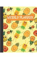 Weekly Planner: Pineapple Decor Cover Book 8x10" 120 Pages/60 Weeks Checklist Planning Undated Organizer & Journal - Christmas Gifts(16 Weekly Planner)