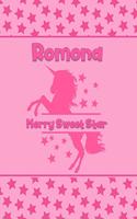 Ramona Merry Sweet Star: Personalized Draw & Write Book with Her Unicorn Name - Word/Vocabulary List Included for Story Writing
