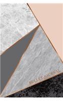 Bullet Journal: Marble + Gold Trendy Journal - 120-Page 1/4 Inch Dot Grid Notebook- 6 X 9 Marble & Gold Perfect Bound Softcover