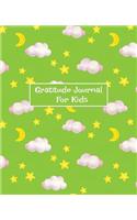 Gratitude Journal For Kids: Daily Thankful Journal With Prompts - Positivity And Happiness Journal - Diary Notebook, Green Stars And Clouds