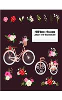 2019 Weekly Planner January 2019 - December 2019: Bicycle Gift Notebook Blank Lined Journal for Bicycling Lovers