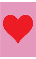 Blank Notebook - 100 Pages - Red Heart on Violet: Unlined / Unruled Cream Paper; Page Numbers; Blank Table of Contents; 6 X 9; 15.2 CM X 22.9 CM