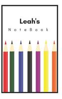 Leah's Notebook: Personalized Writing Journal with Name