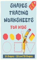 Shapes Tracing Worksheets for Kids: Shape Tracing and Practice for Kindergarten and G-1, workbook learn to draw shapes for kids, Children's Activity Book, Up to 24 shapes