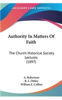 Authority In Matters Of Faith