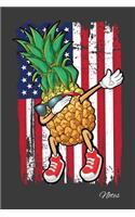 Notes: A Cute Dabbing USA American Flag Patriotic Pineapple Notebook