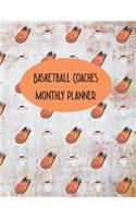 Basketball Coaches Monthly Planner: A Notebook for Plays, Strategies, Goals, and Game Statistics